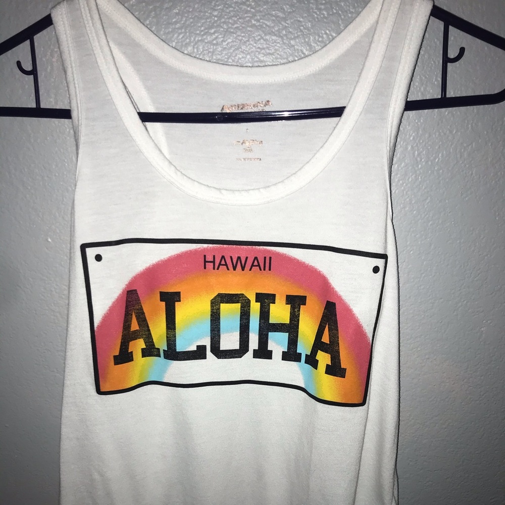 White Graphic Tank Top